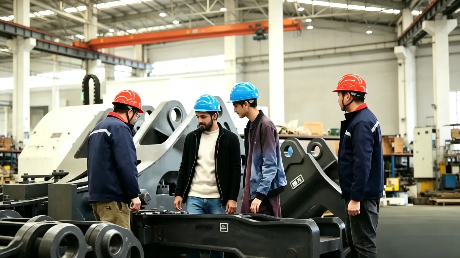 International buyers visiting the LICHI hydraulic breaker factory