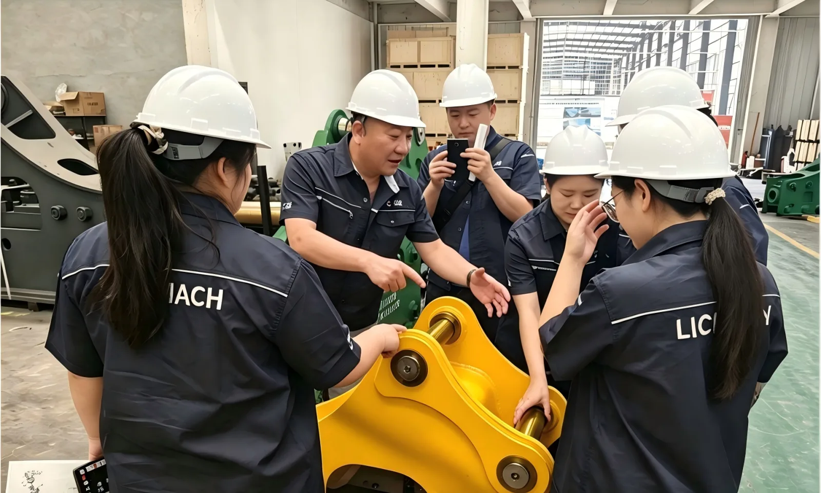 LICHI team entering and working inside the factory area