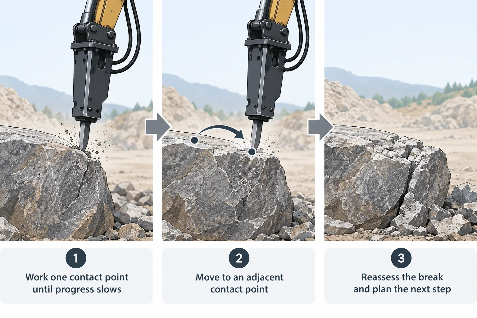 Conceptual sequence for reassessing a contact point